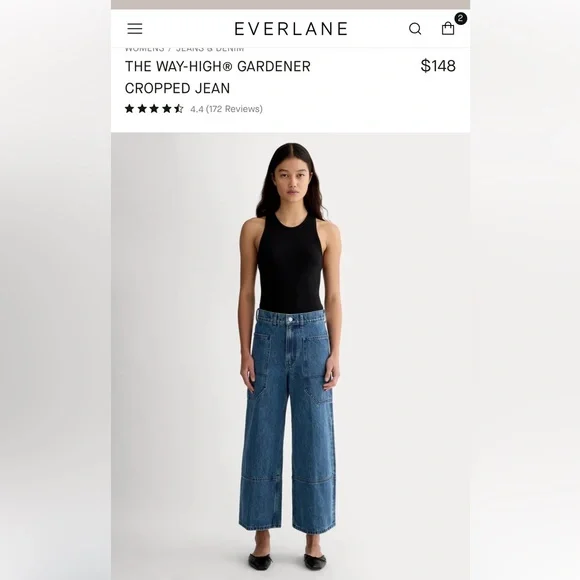 Everlane Blue Wide Leg Jeans - Picture 5 of 5